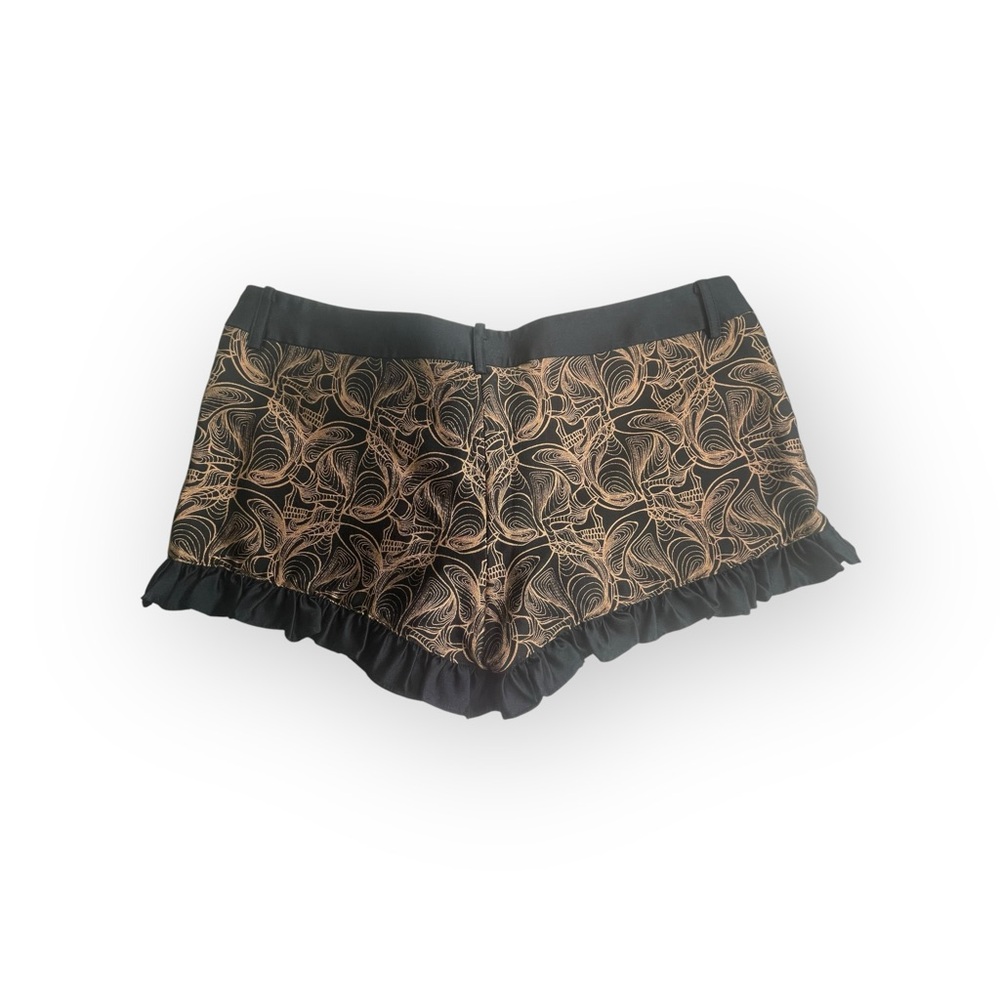 new Thomas Wylde ๐ฃ Luxe Naughty Ruffled Shorts ๐ฃ Black + Rose Gold Print ๐ฃ 4 ๐ฃ - Picture 5 of 16